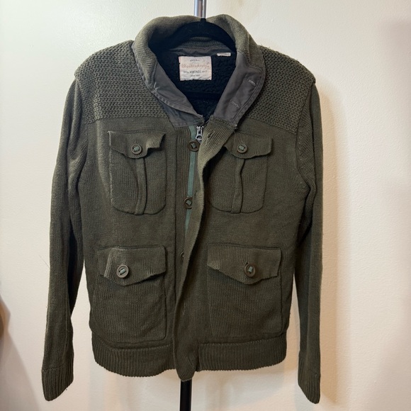 Weatherproof Other - Weatherproof Vintage Olive Knit Jacket